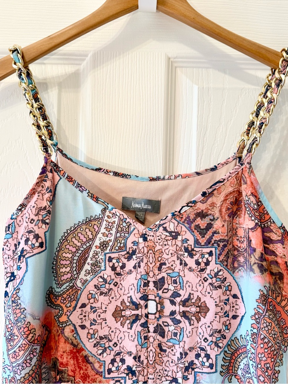 Neiman Marcus Women’s Pink Paisley Asymmetrical Hem Dress - Size 10